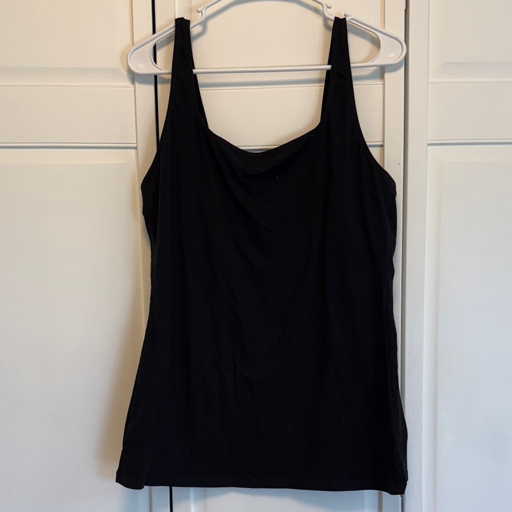 Black Women's tank top with built in bra